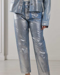 بنطلون جينز بنسيج لامع بنطلون جينز بنسيج لامع