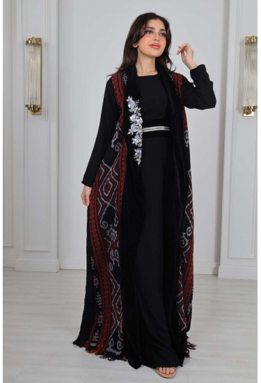 جلابية نسائية راقية ذات طبعات تراثية 