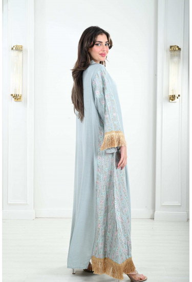 جلابية نسائية أنيقة مطزرة بخيوط السيرما 