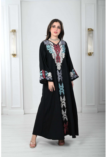 جلابية نسائية مطرزة تطريز جذاب 