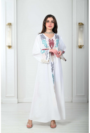 جلابية نسائية مطرزة تطريز جذاب 