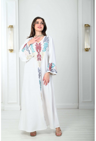 جلابية نسائية مطرزة تطريز جذاب 