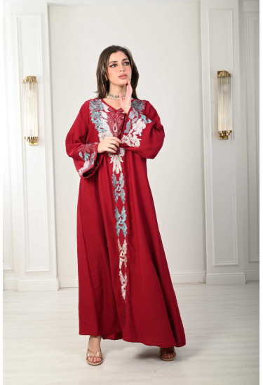 جلابية نسائية مطرزة تطريز جذاب 