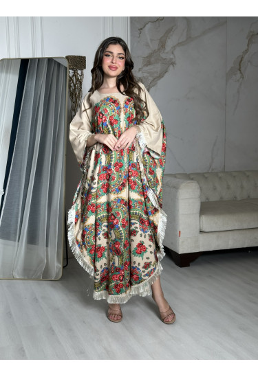 جلابية فضفاضة مزخرفة 