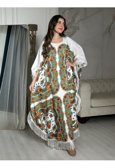 جلابية فضفاضة مزخرفة 