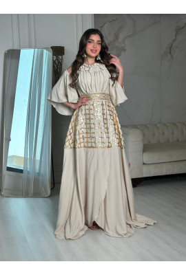 فستان نسائي نمط تنورة لف مطرزة فستان نسائي نمط تنورة لف مطرزة