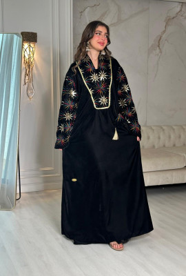 جلابية نسائية راقية مطرزة بالزهور 