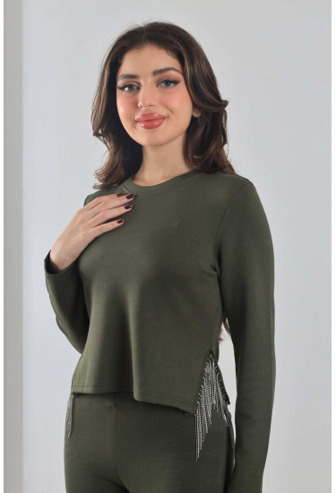 طقم بطلة أنثوية بالسلاسل الفضية 