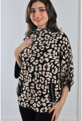 بلوزة شتوية بنقشة التايجر 