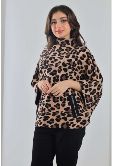 بلوزة شتوية بنقشة التايجر 