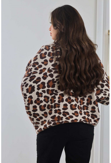 بلوزة شتوية بنقشة التايجر 