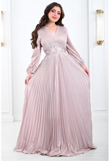 فستان سهرة بليسيه لامع 