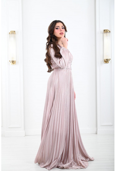 فستان سهرة بليسيه لامع 