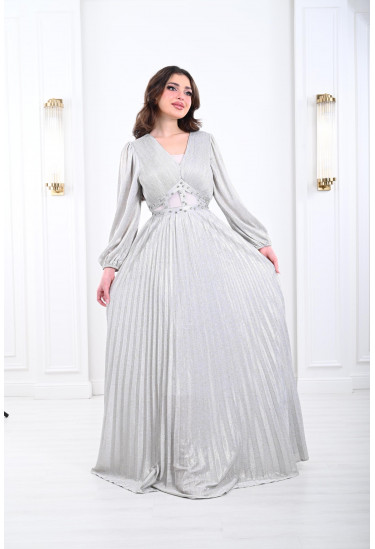 فستان سهرة بليسيه لامع 