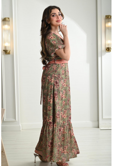 فستان نسائي صيفي نمط صدر كروازيه