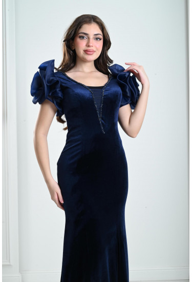 فستان أنثوي بأكمام منتفخة فخمة