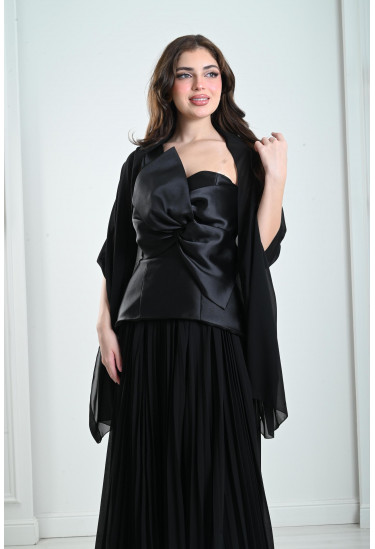 فستان نسائي نمط عقدة على الصدر فستان نسائي نمط عقدة على الصدر