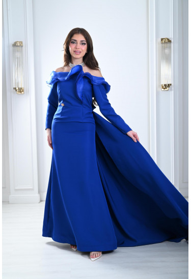 فستان سهرة نسائي بقصات مموجه 