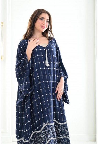 جلابية نمط تطريز شبكة 