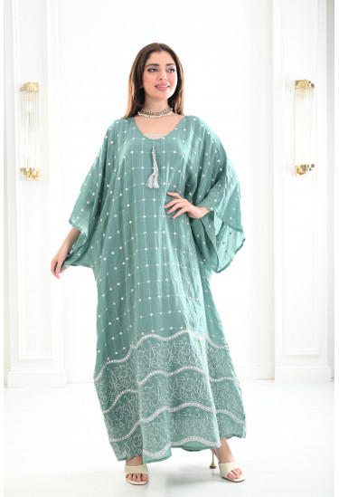 جلابية نمط تطريز شبكة 