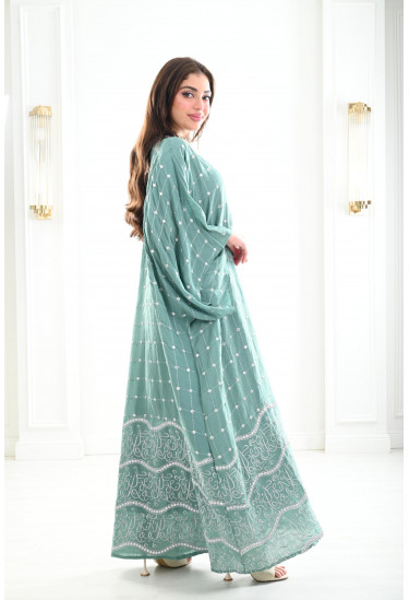 جلابية نمط تطريز شبكة 