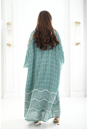 جلابية نمط تطريز شبكة 