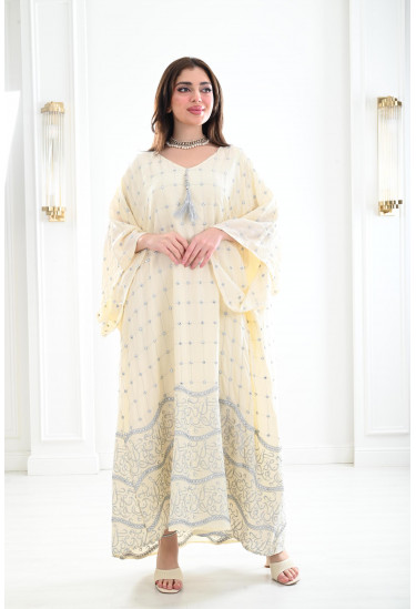 جلابية نمط تطريز شبكة 