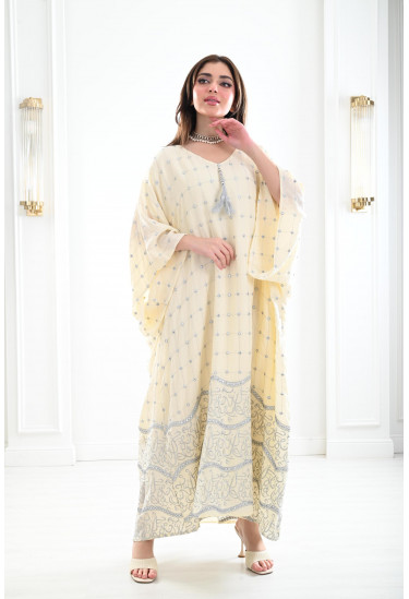 جلابية نمط تطريز شبكة 