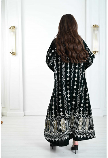 جلابية مخمل بحواف دائرية