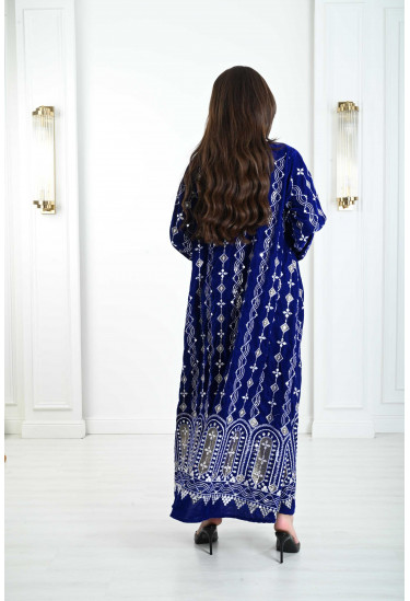 جلابية مخمل بحواف دائرية