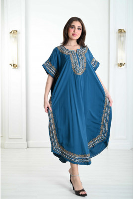 جلابية قصيرة بحواف دائرية مطرزة