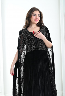 فستان نسائي بكيب شفاف مطرز