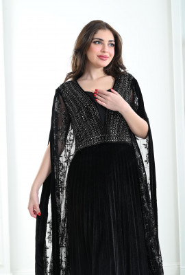 فستان نسائي بكيب شفاف مطرز