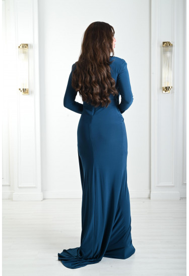 فستان سهرة بتوكية ملفوفة على الخصر فستان سهرة بتوكية ملفوفة على الخصر