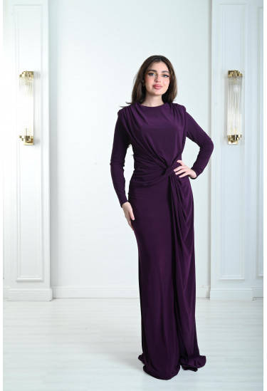 فستان سهرة بتوكية ملفوفة على الخصر فستان سهرة بتوكية ملفوفة على الخصر