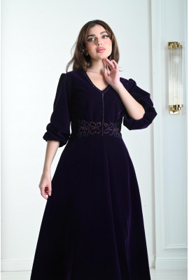 فستان ميدي مخملي متجدد