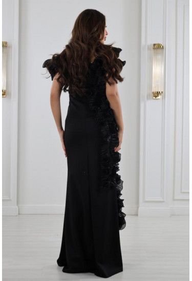 فستان أنثوي بكرانيش جانبية 