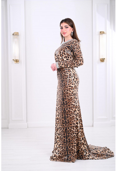 فستان نسائي بنمط التايجر الجرئ فستان نسائي بنمط التايجر الجرئ