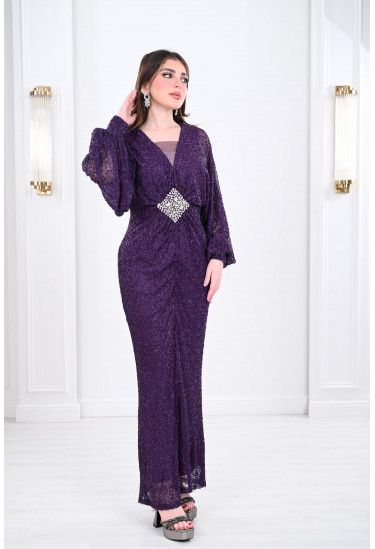 فستان نسائي بخصر مزين بشكل الجوهرة فستان نسائي بخصر مزين بشكل الجوهرة