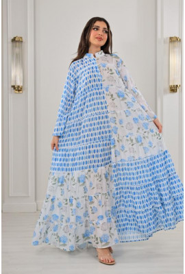 جلابية فضفاضة مزينة بالزهور و النقاط