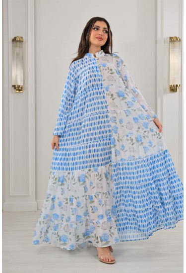 جلابية فضفاضة مزينة بالزهور و النقاط