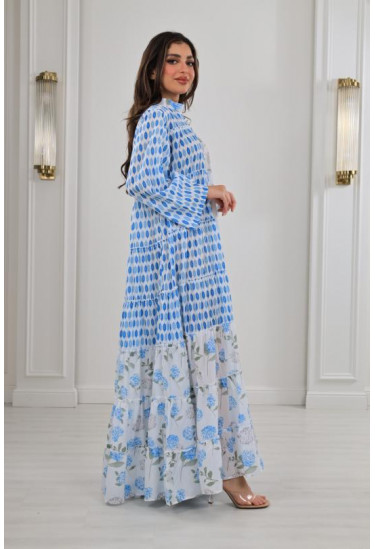 جلابية فضفاضة مزينة بالزهور و النقاط