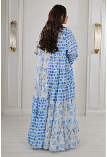 جلابية فضفاضة مزينة بالزهور و النقاط