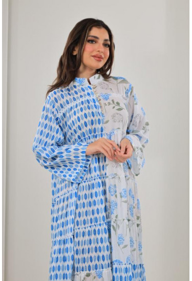 جلابية فضفاضة مزينة بالزهور و النقاط