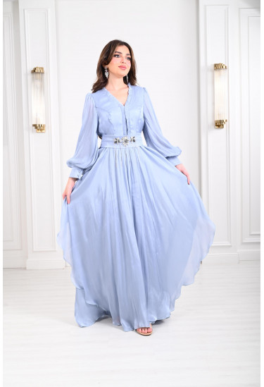 فستان نسائي بنمط الطبقات الانسيابية 