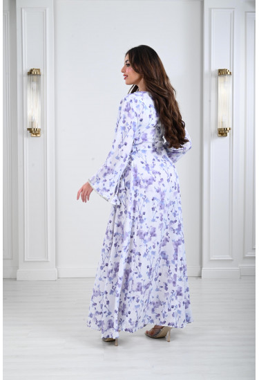 جلابية مطرزة بجدايل الخرز مع اربطة جانبية جلابية مطرزة بجدايل الخرز مع اربطة جانبية