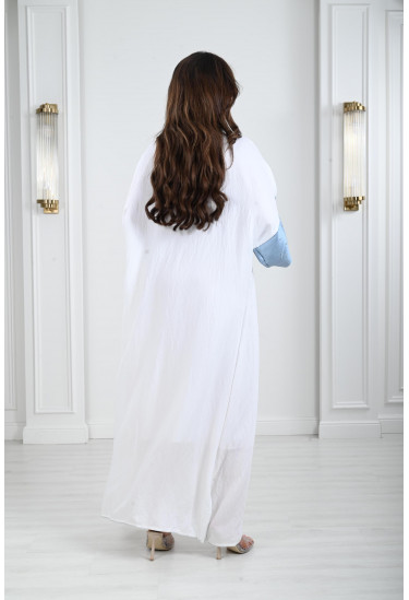 جلابية فضفاضة بأساور لامعة مطرزة 