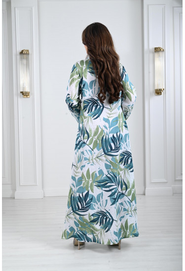 جلابية نسائية بتطريز بارز على الصدر 