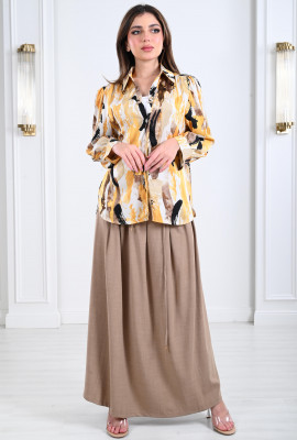 طقم نسائي بنمط كتل الألوان