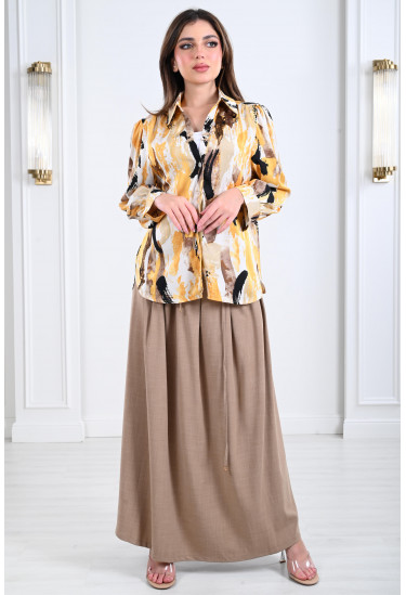 طقم نسائي بنمط كتل الألوان